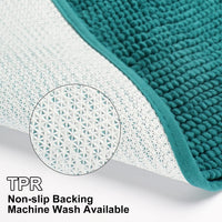 Teal Chenille Bath Mat (Set of 3)