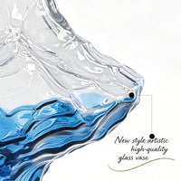 Blue Glass Flower Vase