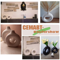 Black Ceramic Pampas Vase (Set of 2)