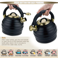 Black Stovetop Tea Kettle