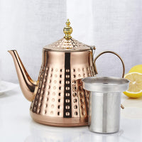 Copper Hammered Teapot with Infuser