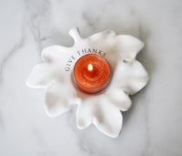 Ceramic Leaf Votive Holder