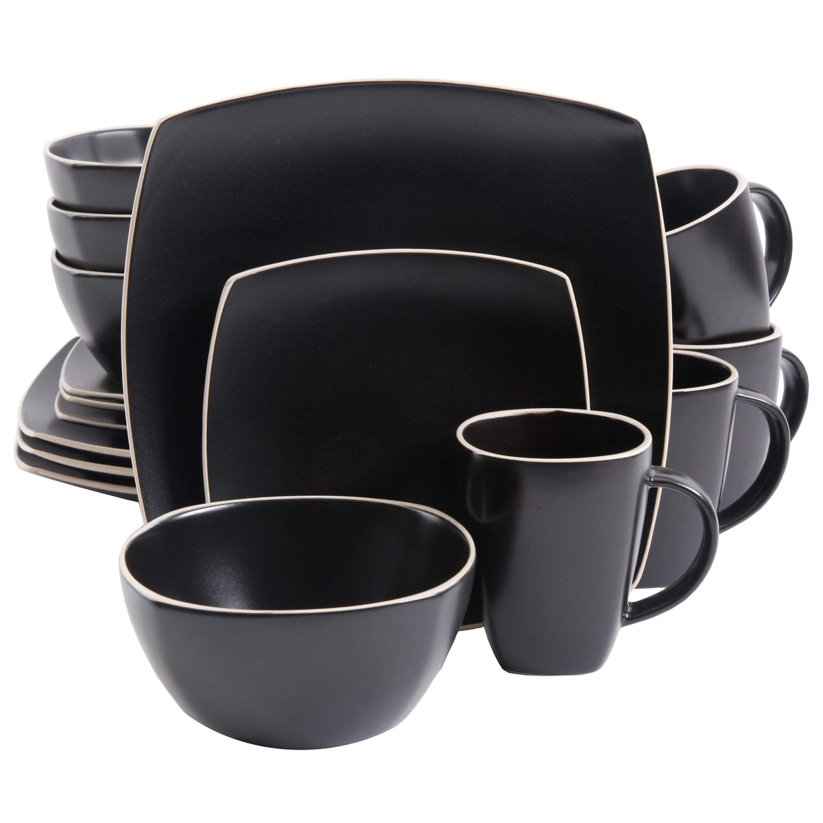 Matte Black Dinnerware Set (Set of 16)