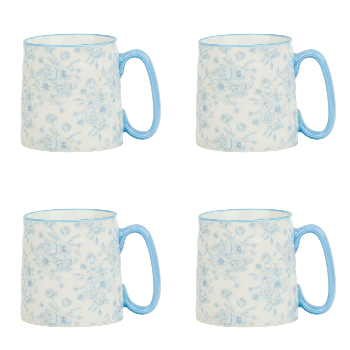 Blue Toile Mugs (Set of 4)