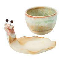 Stoneware Snail Planters (Set of 2)
