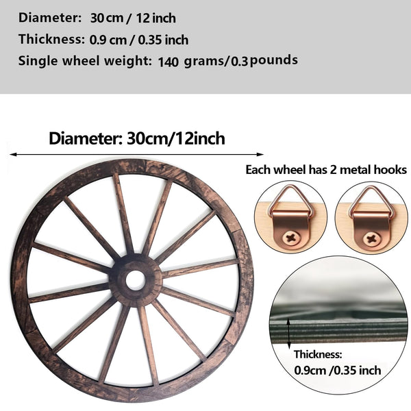 Wooden Wagon Wheels (Set of 2)