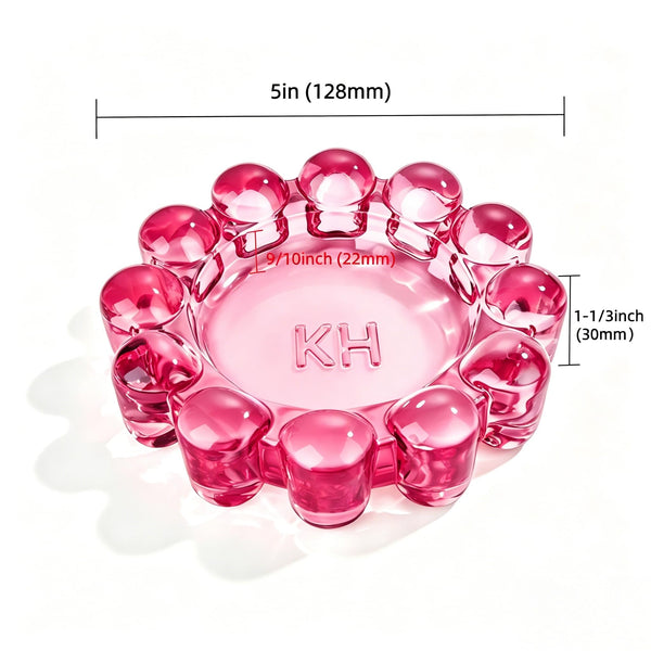 Red Bubble Glass Candle Dish