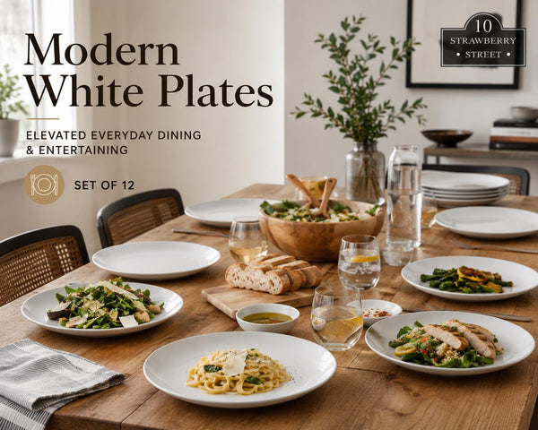 White Coupe Dinner Plates (Set of 12)