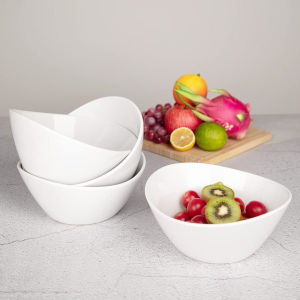 White Ceramic Soup Bowls (Set of 4)
