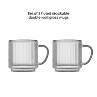 Fluted Double Wall Mugs (Set of 2)