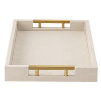 Beige Leather Serving Tray