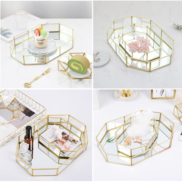 Gold Mirrored Vanity Tray
