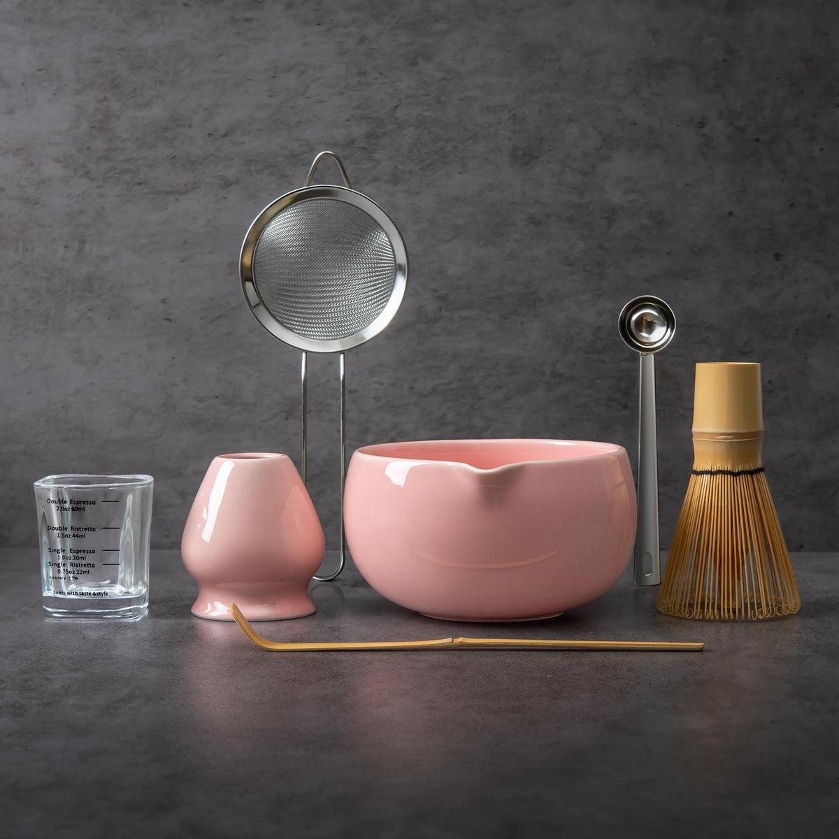Pink Bamboo Matcha Set (Set of 7)