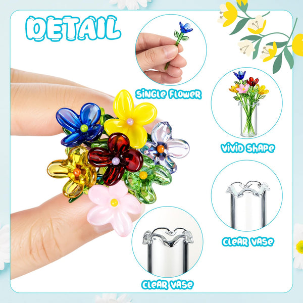 Glass Flower Bouquet Vase (Set of 7)