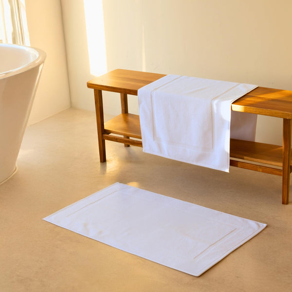 White Turkish Cotton Bath Mat (Set of 2)