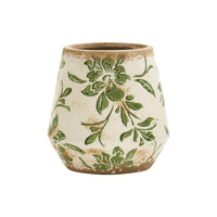 Green Scroll Ceramic Vase