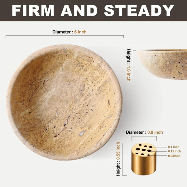 Golden Travertine Incense Holder