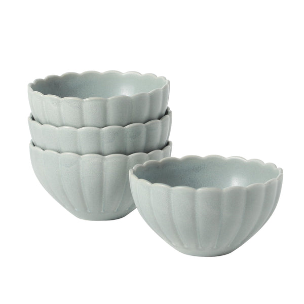 Blue Scalloped Cereal Bowls (Set of 4)