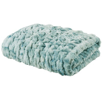Blue Tie-Dye Faux Fur Throw