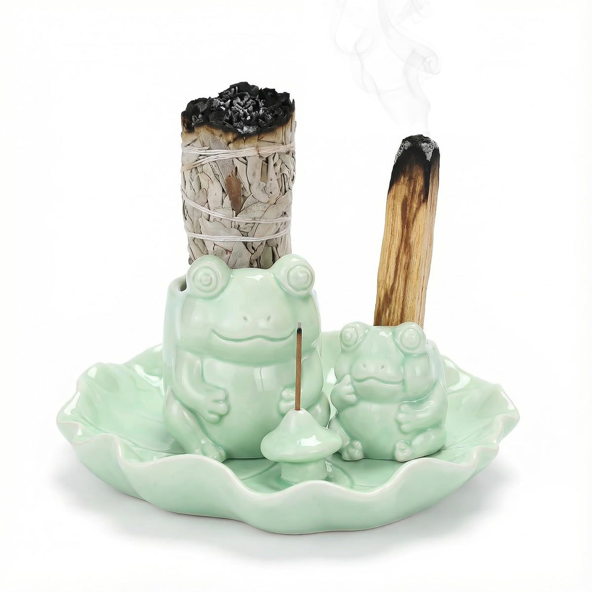 Green Frog Incense Holder (Set of 4)