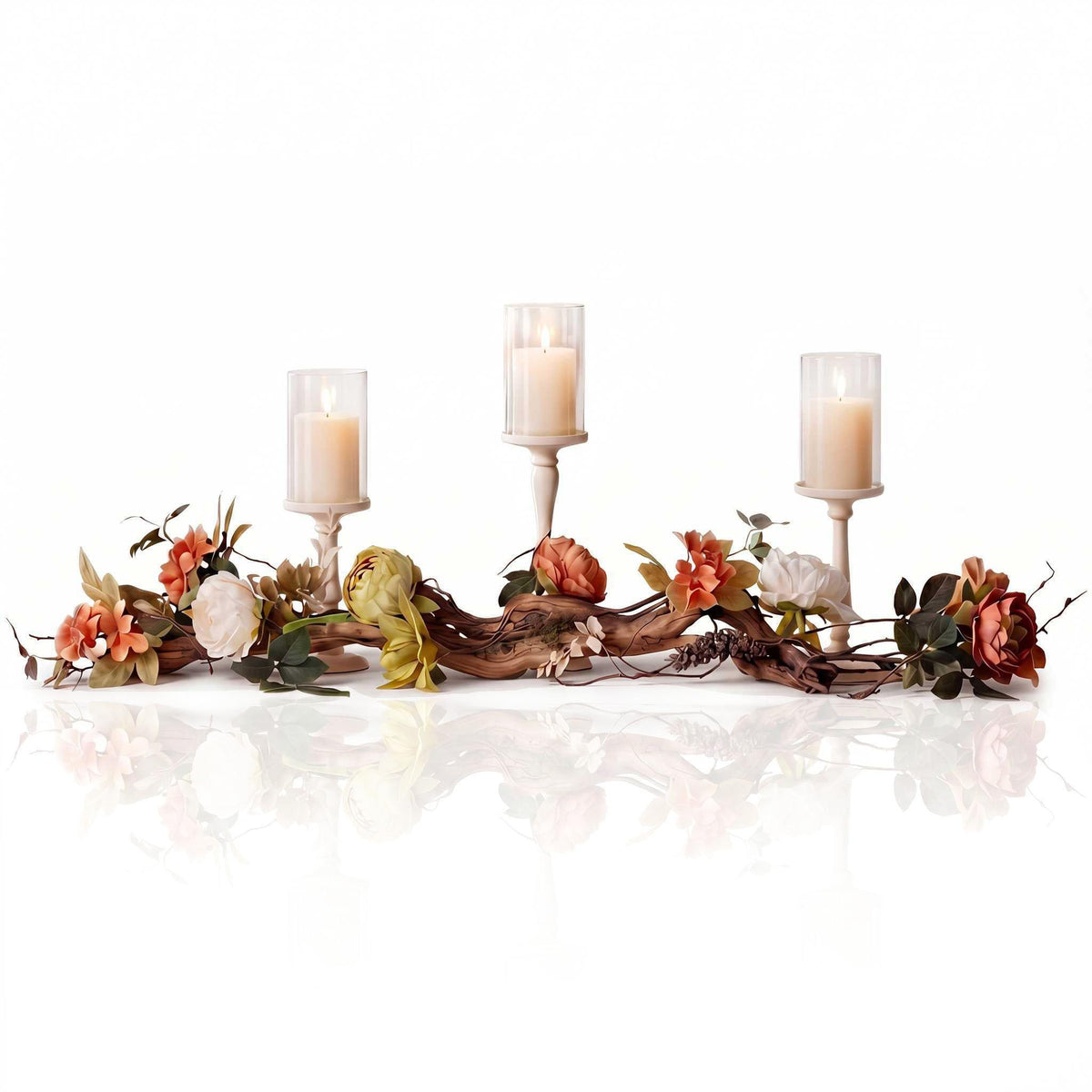 Ivory Candle Holders (Set of 3)