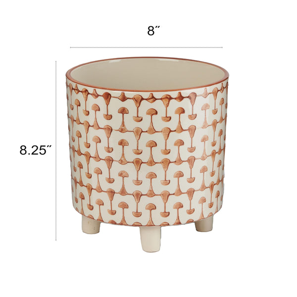 Rust Footed Stoneware Planter