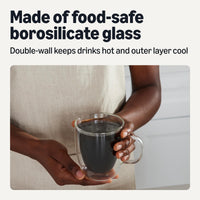 Double Wall Glass Mugs (Set of 4)