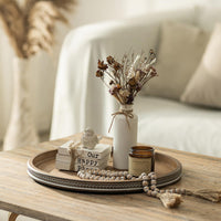 Brown Round Beaded Tray
