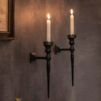 Black Gothic Wall Candle Sconces (Set of 2)