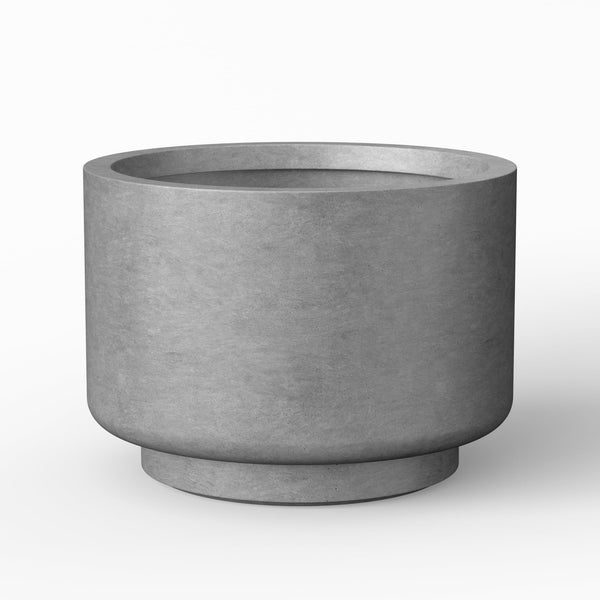 Gray Concrete Pedestal Planter