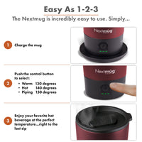 Burgundy Self-Heating Travel Mug