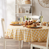 Yellow Checkered Tablecloth