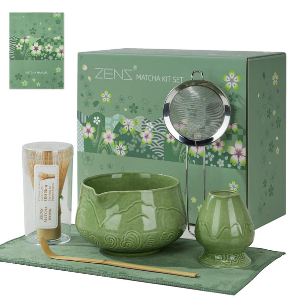Emerald Green Matcha Whisk Set (Set of 6)