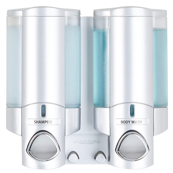 Satin Silver Shower Dispenser