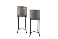 Iron Planter on Stand (Set of 2)