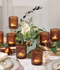 Amber Votive Candle Holders