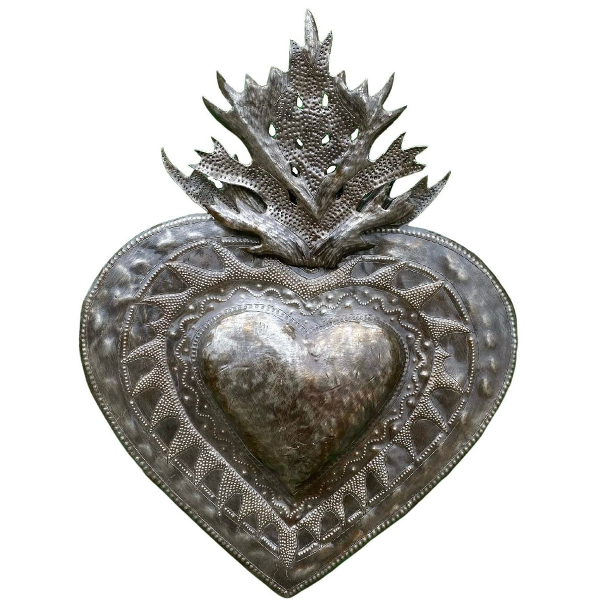 Flaming Heart Metal Wall Art