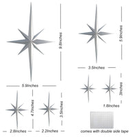 Silver Starburst Wall Decor (Set of 6)