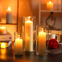 Seeded Glass Hurricane Candle Holder