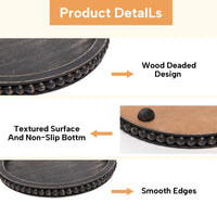Black Beaded Round Tray