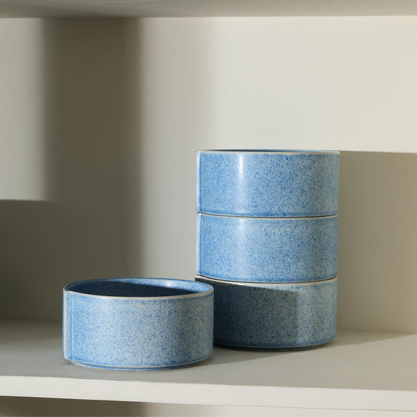 Blue Stoneware Bowls (Set of 4)