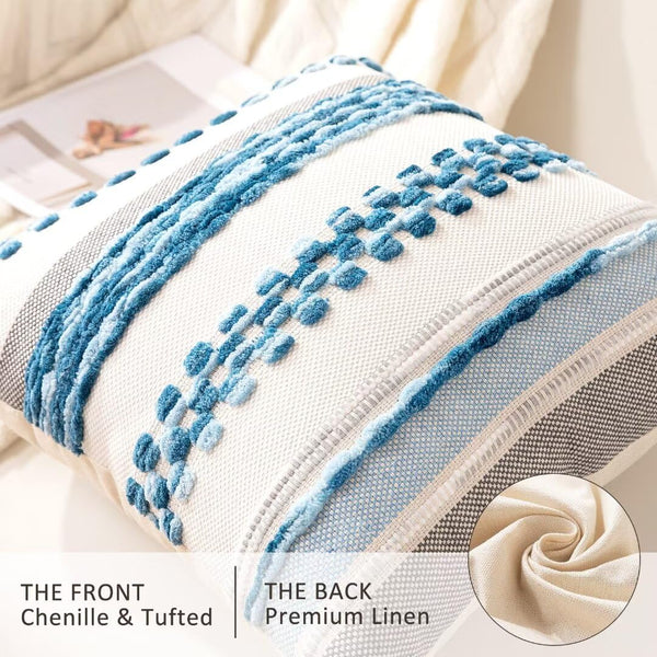 Sky Blue Striped Pillow Cover (Set of 2)