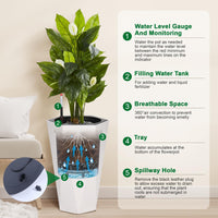 Self-Watering White Planters (Set of 2)