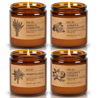 Amber Jar Soy Candles (Set of 4)