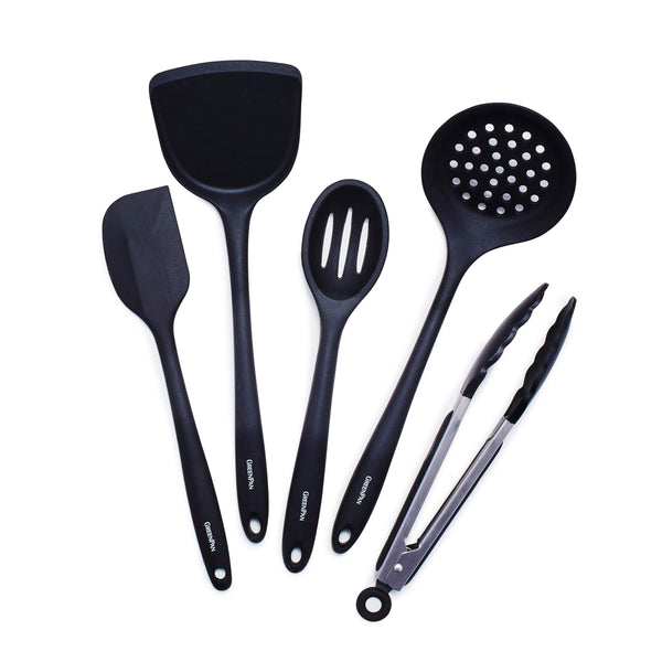 Black Nonstick Cooking Utensils (Set of 5)