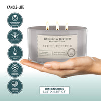 Steel Vetiver 3-Wick Candle