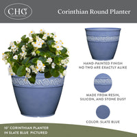 Slate Blue Round Planter (Set of 3)