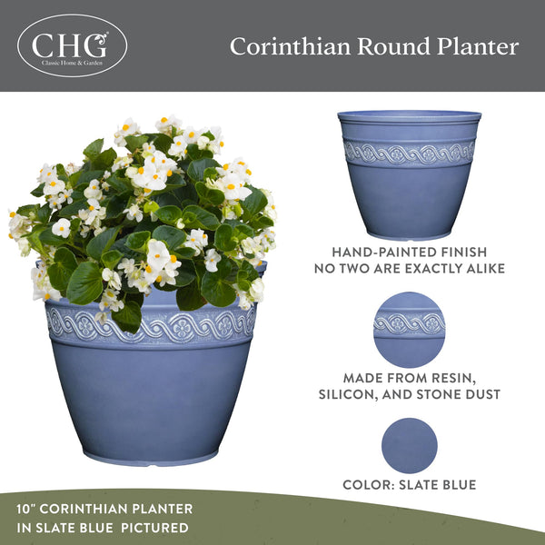 Slate Blue Round Planter (Set of 3)