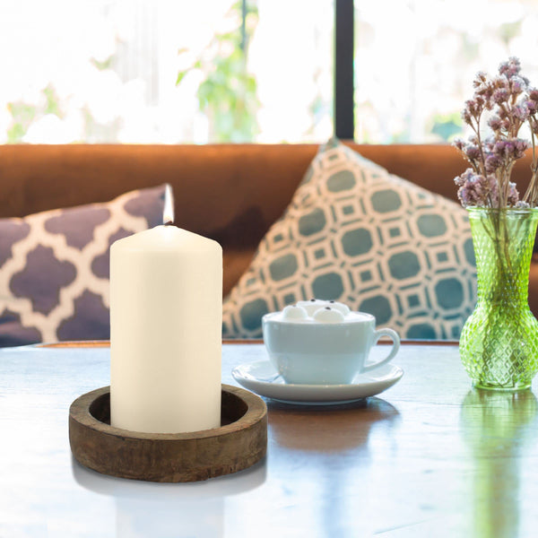 Ivory Unscented Pillar Candles (Set of 6)