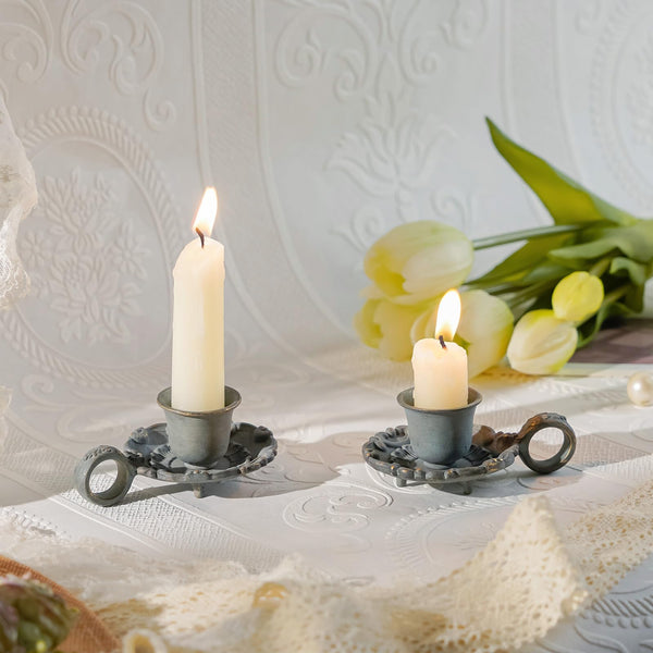 Blue Taper Candle Holders (Set of 2)